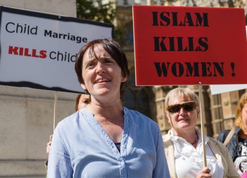 Anne Marie Waters on an anti-Islam march