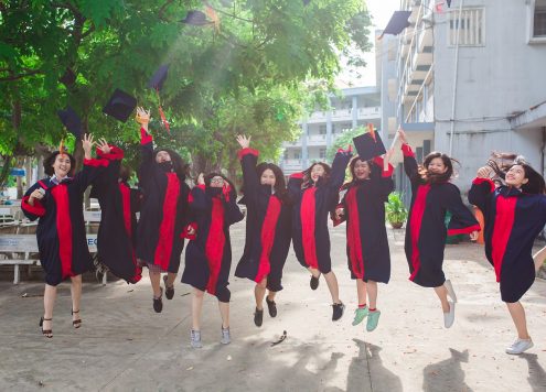 University students graduating