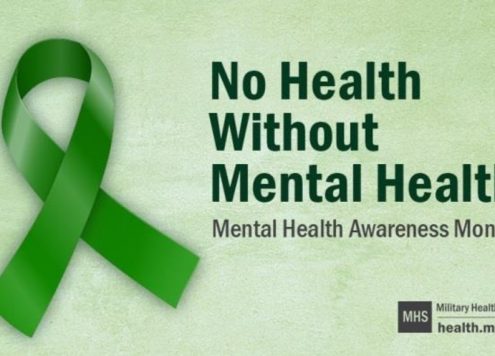 Mental Health Awareness Week poster reading 'No Health Without Mental Health'