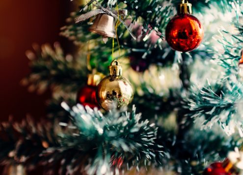 Close up of a Christmas tree